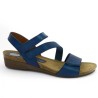 Joannie - Sandal Xapatan blue 3 straps - Barefoot women large size - Shoesissime