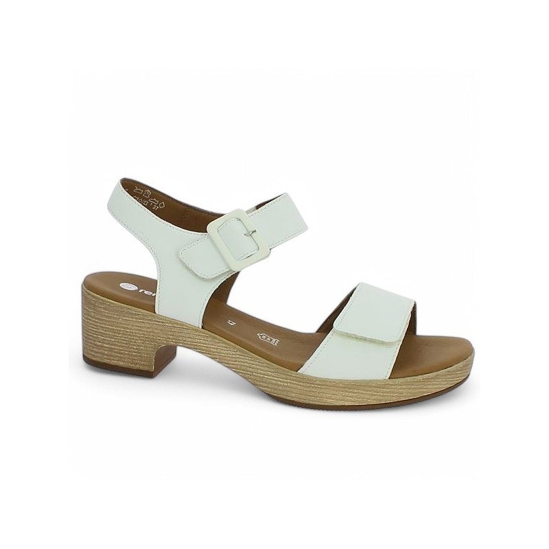 D0N52-80 sandale sabot blanc grande taille femme Remonte, vue profil
