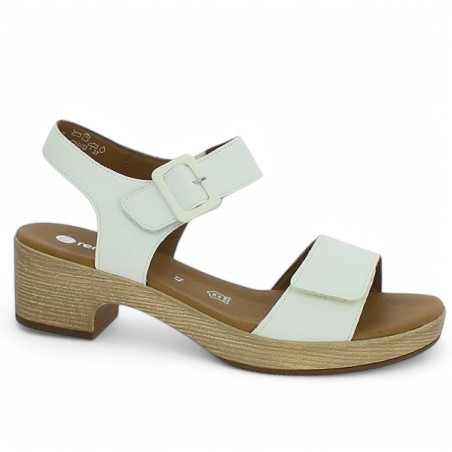 D0N52-80 sandale sabot blanc grande taille femme Remonte, vue profil D0N52-80 sandale sabot blanc grande taille femme Remonte, vue profil