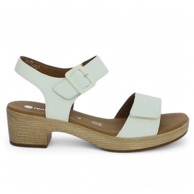 Remonte D0N52-80 sandale blanche 42, 43, 44, 45 type sabot Shoesissime, vue coté