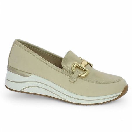 D0T12-60 mocassin compensé beige Remonte grande taille femme Shoesissime, vue profil D0T12-60 mocassin compensé beige Remonte grande taille femme Shoesissime, vue profil