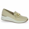 Polly - Beige wedge shoe D0T12 - Women's large size loafers - Shoesissime