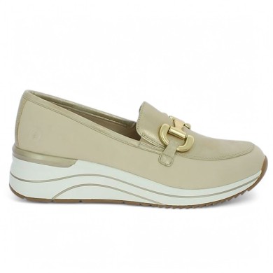 Polly - Beige wedge shoe D0T12 - Women's large size loafers - Shoesissime