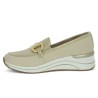 Polly - Beige wedge shoe D0T12 - Women's large size loafers - Shoesissime