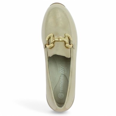 Polly - Beige wedge shoe D0T12 - Women's large size loafers - Shoesissime