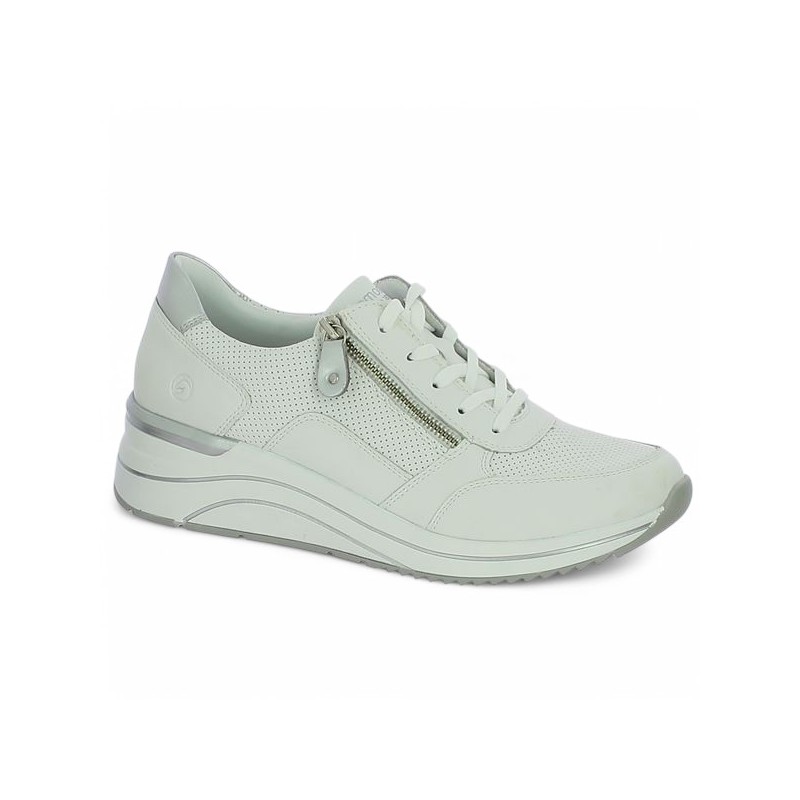 D0T06-80 baskets blanche semelle compensé femme 42, 43, 44, 45 Shoesissime, vue profil