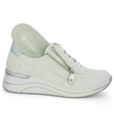 Marisa - D0T06-80 Sneakers blanc compensé Remonte - Baskets blanche femme grande taille - Shoesissime