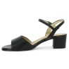 Carmen - Nude-piedes noir habillée petit talon - Women's large size black sandals - Shoesissime