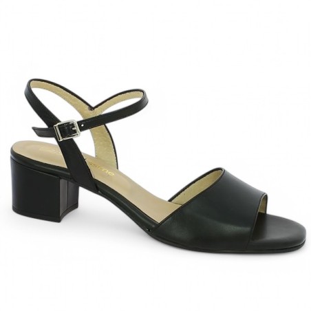 sandale talon femme cuir noir 42, 43, 44, 45 Shoesissime, vue profil sandale talon femme cuir noir 42, 43, 44, 45 Shoesissime, vue profil