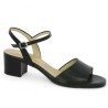 Carmen - Nude-piedes noir habillée petit talon - Women's large size black sandals - Shoesissime