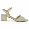 sandale à talon blanc cassé femme grande pointure Shoesissime, vue coté