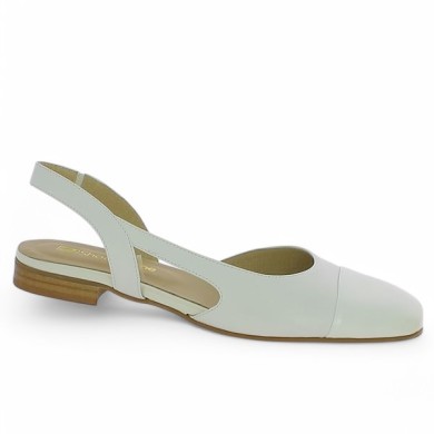 chaussures blanche bout vernis 42, 43, 44, 45 femme Shoesissime, vue profil