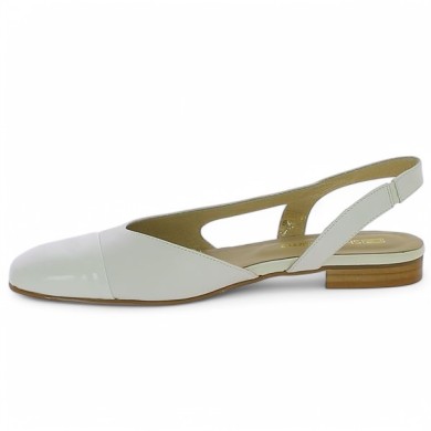 ballerine blanche bout vernis grande pointure femme Shoesissime, vue intérieure