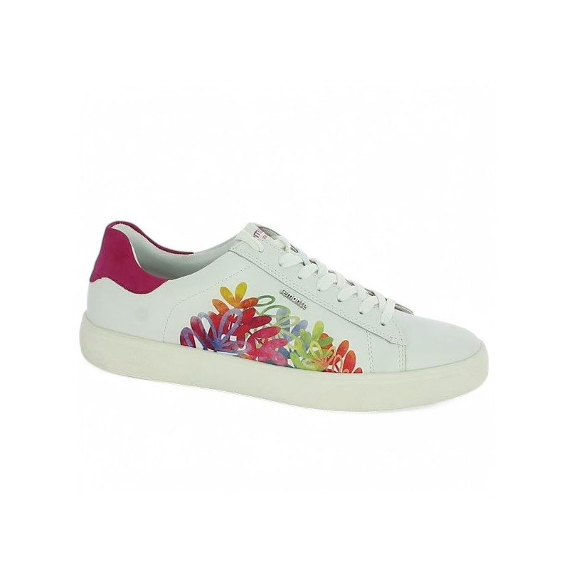 D2J00-82 baskets Remonte femme fleuri grande taille Shoesissime, vue profil