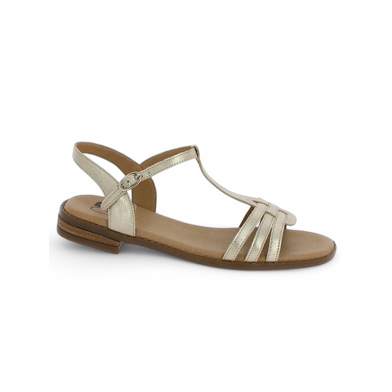 Lola - Nude-piedes dorés confort straes fines - Sandale Géo Reino 42, 43, 44, 45 - Shoesissime