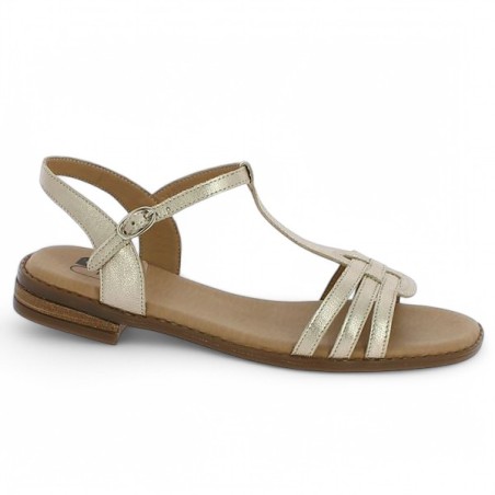 sandale dorée 42, 43, 44, 45 confort femme Geo Reino Shoesissime, vue profil sandale dorée 42, 43, 44, 45 confort femme Geo Reino Shoesissime, vue profil