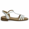 sandale cuir argent femme grande taille Shoesissime, vue coté