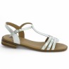 sandale cuir argent femme 42, 43, 44, 45 Shoesissime, vue profil