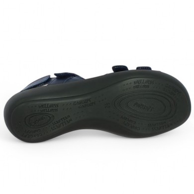 nu-pieds bleu grande taille westland femme réglable velcro, vue dessous