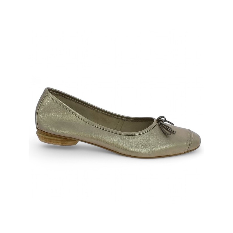 ballerine habillée grande taille cuir bronze Shoesissime, vue profil