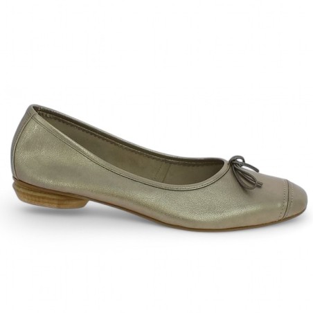 ballerine habillée grande taille cuir bronze Shoesissime, vue profil ballerine habillée grande taille cuir bronze Shoesissime, vue profil