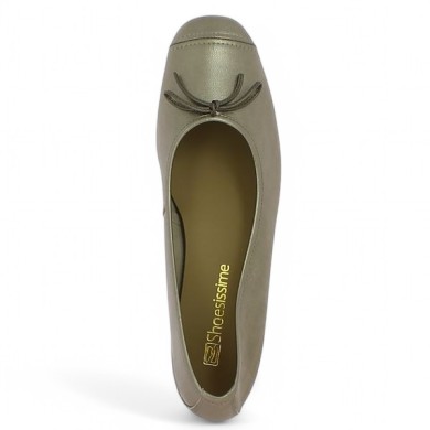ballerine chic 42, 43, 44, 45 cuir bronze Shoesissime, vue dessus