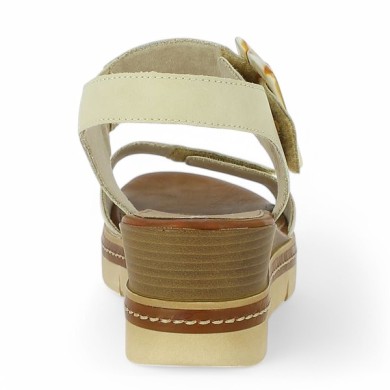 Mona - D2L53-60 Sandale compensée doré - Nu-pieds Remonte 42, 43, 44, 45 - Shoesissime