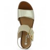 D2L53-60 nu-pieds talon compensé femme 42, 43, 44, 45 beige et doré Remonte Shoesissime, vue dessus