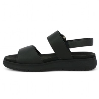 sandale confort Remonte noire grande pointure boucle dorée Shoesissime, vue intérieure