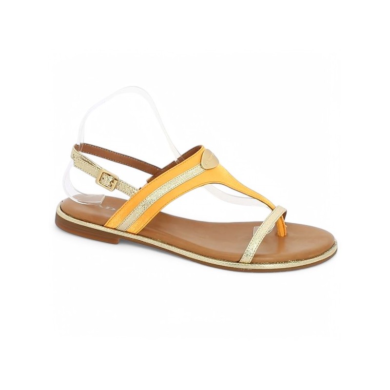 sandale plate grande pointure jaune alya adige Shoesissime, vue profil