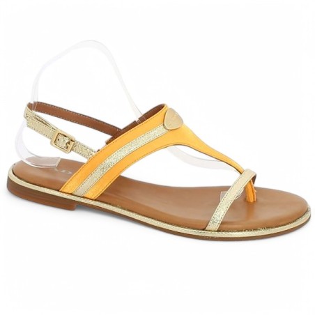 sandale plate grande pointure jaune alya adige Shoesissime, vue profil sandale plate grande pointure jaune alya adige Shoesissime, vue profil