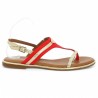 sandale plate grande taille adige Alya brique orange Shoesissime, vue coté