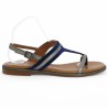 sandalette bleue plate habillée femme 42, 43, 44, 45 alya adige Shoesissime, vue coté