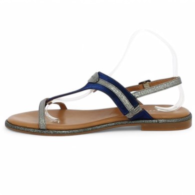 sandale bleue plate habillée grande taille femme alya adige Shoesissime, vue intérieure