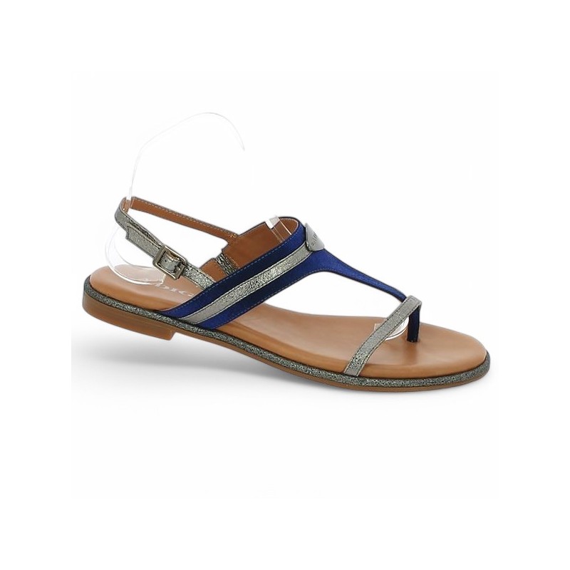 nu-pieds adige bleu Alya grande taille femme Shoesissime, vue profil