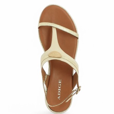 nu-pieds plat chic femme grande taille chaussures alya platine adige Shoesissime, vue dessus