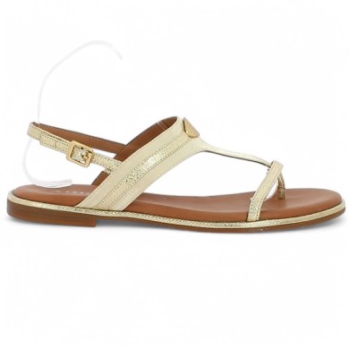 nu-pieds plat chic femme 42, 43, 44 alya platine adige Shoesissime, vue coté