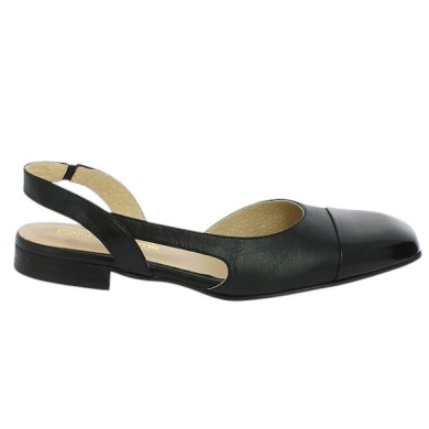 chaussures femme grande taille noire bout vernis noir Shoesissime, vue coté