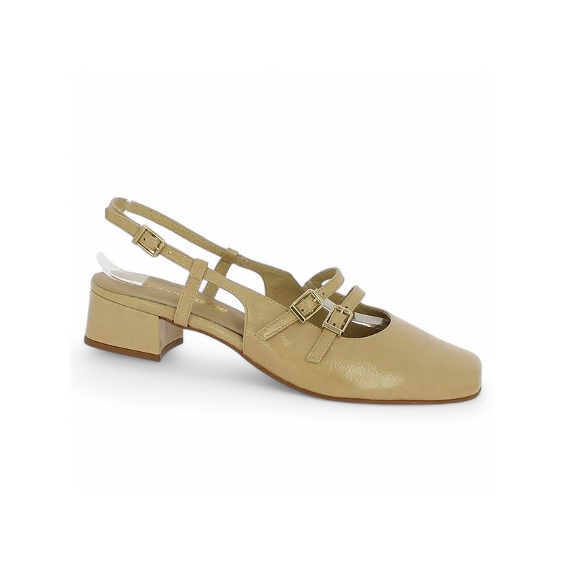 babies vernis beige 42, 43, 44, 45 Shoesissime, vue profil