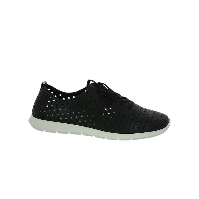 tennis noire à trou Remonte grande pointure femme Shoesissime, vue profil