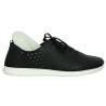 tennis femme grande pointure semelle amovible cuir noir ajouré Shoesissime, vue détails