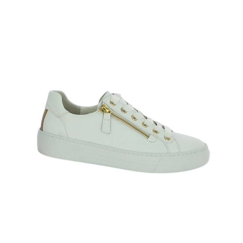 66.465.51 baskets blanche et doré grande pointure Gabor Shoesissime, vue profil