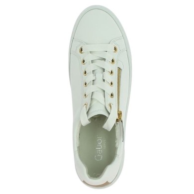 Shirley - 66.465.51 Baskets Gabor blanche et doré - Tennis grande taille femme - Shoesissime