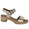 D052-90 sandale dorée sabot Remonte grande taille femme Shoesissime, vue profil