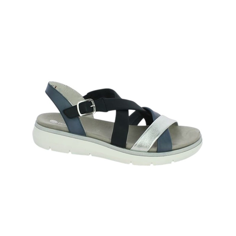 D2K53-14 sandale bleu grande taille Remonte Shoesissime, vue profil