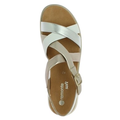 sandales brides blanche argent doré grande taille femme Shoesissime, vue dessus