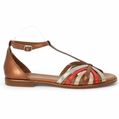 sandale mode bronze grande pointure femme Adige Shoesissime, vue coté