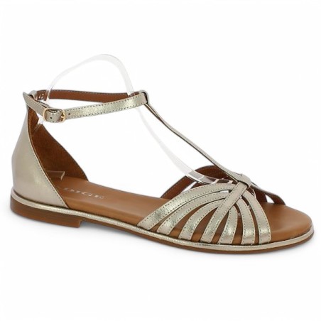 sandale dorée rafinée femme 42, 43, 44 Adige Aman Shoesissime, vue profil sandale dorée rafinée femme 42, 43, 44 Adige Aman Shoesissime, vue profil