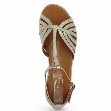 sandale dorée mode femme grande taille Shoesissime Adige, vue dessus