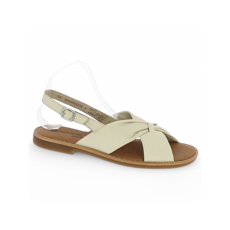 Isa - D3674-60 Sandale flat off-white - Chaussures Remonte grande taille femme - Shoesissime